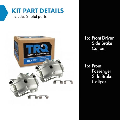 Image of TRQ Front Driver and Passenger Side Brake Caliper Set Caliper Brackets Compatible with 14-15 Acura ILX 2.0L 03-07 Honda Accord 2.4L 08-17 Accord LX SE 13-21 Civic LX EX Touring Sport 1.5L 2.0L