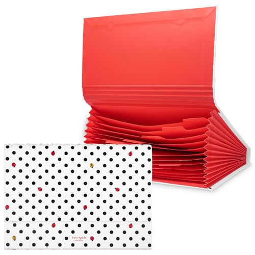 kate spade new york 12 Pocket File Folder Folio, Ladybug Dot