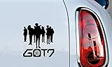 GOT7 Silhouette Target Text Car Vinyl Sticker Decal Bumper Sticker for Auto Cars Trucks Windshield Custom Walls Windows Ipad MacBook Laptop Home and More (Black)
