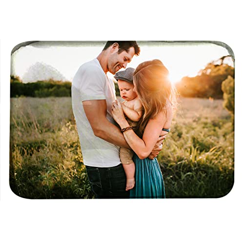 MEGAUK Aimants de réfrigérateur personnalisables avec photo personnalisée - Aimant de réfrigérateur avec photo individuelle - Aimants de réfrigérateur mignons (rectangulaire) Cover