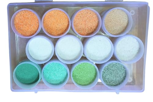 World Of Wood: Natural Gemstone Dust Powder -Set of 12, Shades of 3 Color Stone -950 Ct. Used in Healing, Mineral Art, Candle Making, Resin Art, Jewelry Making