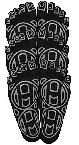 Image of Mato & Hash 5-Toe Exercise Barefoot Feel Yoga Socks With Full Grip