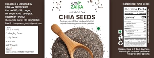 Image of NUTRIZAIKA Raw Chia Seeds | Superfood for Weight Management & Energy 500g