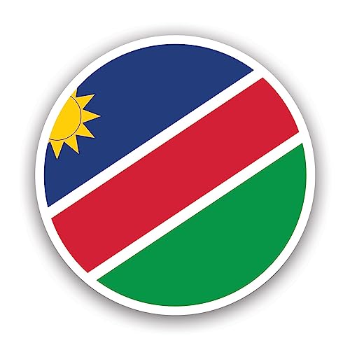 fagraphix Round Namibian Flag Sticker Decal - Self Adhesive Vinyl - Weatherproof - Made in USA -...