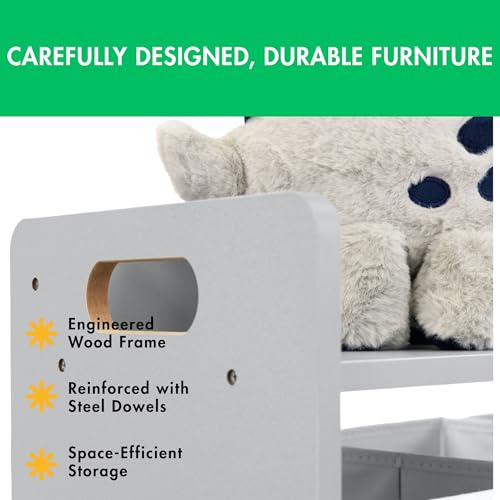 image for Humble Crew Toy Storage Organizer with Top Shelf and 9 Fabric Bins, Gr