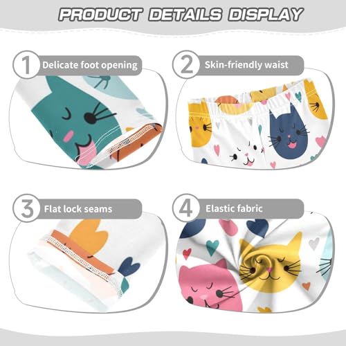 Toddler Girls Leggings Printed Yoga Pants Leggings Blue Pink Yellow Cat for Kids3