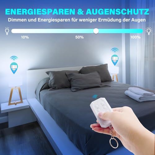 BrightArk Dimmer Steckdose Mit Fernbedienung, 30M Reichweite, 1 Steckdose + 1 Fernbedienung Zum Dimmen für LED/INC/CFL Glühlampen Weiß