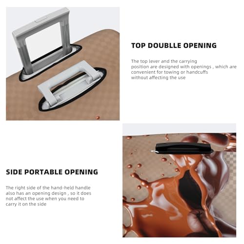 Coffee Beans Chocolate Splash Print Luggage Cover For Suitcase,Washable Elastic Travel Suitcase Protector With Zipper Closure And Bottom Buckle – Fits 18-32" Luggage-X-Large3