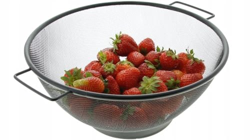 Image of Onrpix Multipurpose Stainless Steel Colander Basket for Washing Rice, Fruits, Vegetables, Grains, Strainer Drainer Bowl with Handle, The Kitchen Bowl (Big)