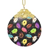 RRhgipp Árbol de Navidad redondo de cristal con forma de dona, para colgar, regalo de Navidad para amigos, decoración del hogar, fiesta de Año Nuevo 2025