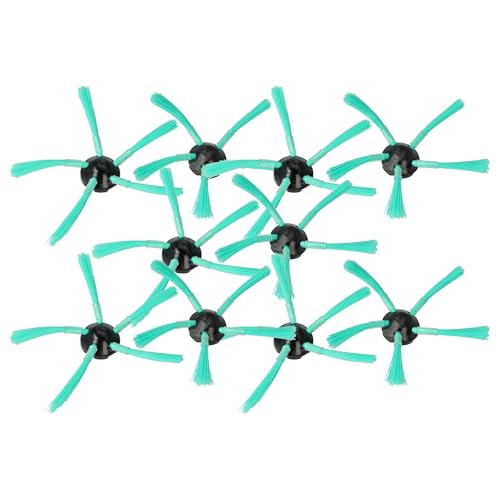 vhbw 10x Seitenbürste kompatibel mit Vorwerk Kobold VR300, VR-300, VR-200, VR-7, VR200, VR7 Saugroboter - Reinigungsbürsten Set, schwarz/grün