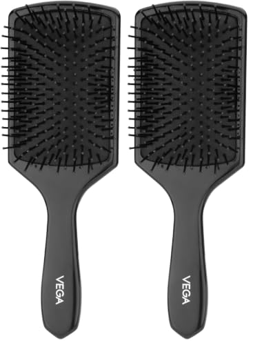 Image of VEGA Premium Collection Mini Paddle Hair Brush (India's No.1* Hair Brush Brand) for Men & Women| Wide Detangler Brush for Long, Thick & Curly Hair | Smooth & Shiny Finish | Hair Comb for Men | (8586)