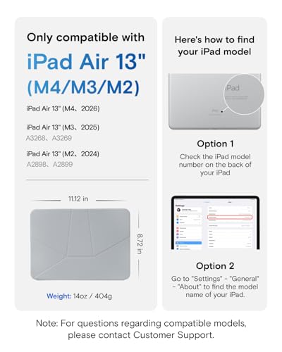 Image of MOFT Dynamic Folio for 12.9 Inch iPad Pro (4.5.6th Gen) & iPad Air (6.7th Gen), Slim Magnetic Tablet Case with Stand and Over 20 Viewing Angles, Auto Wake /Sleep Function - Cement