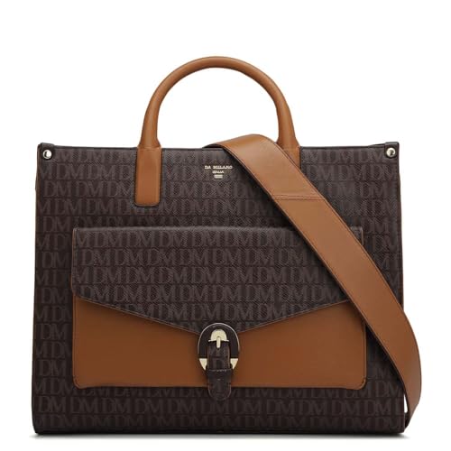 Image of Da Milano Leather Satchel Bag for Women - Brown