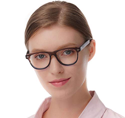 FERAVIA Acetat dickem rahmen brille männer frauen ohne sehstärke quadratisch braun brille Cover