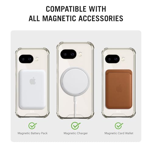 Image of DailyObjects Clear Magnetic Phone Case Cover Compatible with Google Pixel 9a | Wireless Charging Slim Back Cover | 2 Layer Edge Protection & Shockproof