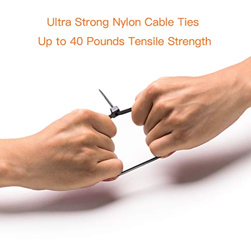 Oneleaf Cable Ties 6 Inch Heavy Duty Zip Ties With 40 Pounds Tensile Strength For Multi-Purpose Use, Self-Locking Uv Resistant Nylon Tie Wraps, Indoor And Outdoor Tie Wire. 200 Pcs Black #TOP1