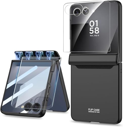 Image of Kapa Ultra Thin Back Cover for Galaxy Z Flip7 / Z Flip 7 | with [Magnetic Hinge Protection] and Inbuilt Glass Window Protection (Black)