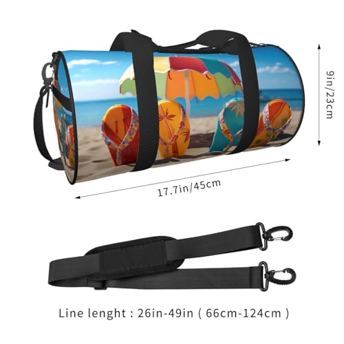 Travel Duffle Bag Lightweight Small Gym Bag Foldable Weekender Overnight Bags with Adjustable Shoulder Strap Carry On Tote Bags Colorful Flip Flops Beach Ball Hospital Bag for Women Men2