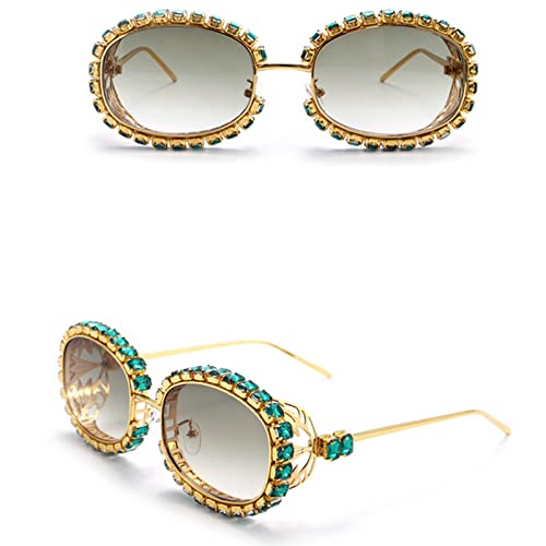 Melrose/Oval Punk Cutout Metal Diamond Sunglasses, Fashion Lady Rhinestones Sexy Eyewear3