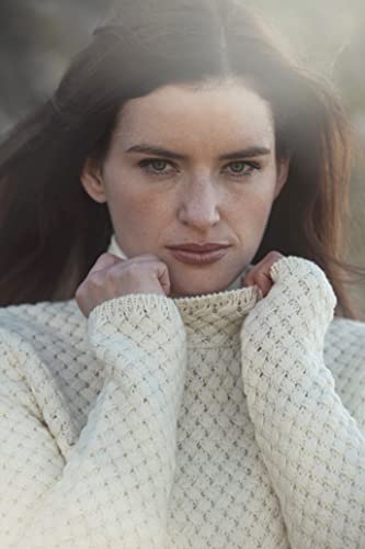 Aran Crafts Women's Soft Trellis Design Sweater, 100% Super Soft Merino Wool, Authentic & Traditional, Classic Fisherman Sweater-Style Knit, Made In Ireland, Cr5140-Xl-Nat Natural #TOP1