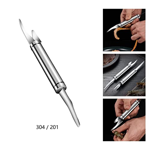 Image of ATORSE Professional Shrimp Deveiner Kitchen Tools Shrimp Cleaner for Lobster 304 Stainless Steel