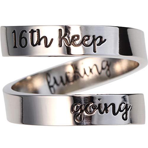 Anillo inspirador Suyi para regalo de cumpleanos de 13 a 80 anos en acero ajustable