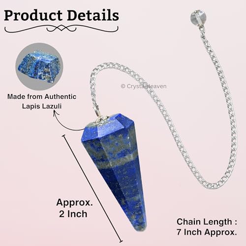 Image of Lapis Lazuli Pendulum Dowsing Tool - Natural Crystal Pendulum for Spiritual Guidance - Premium Dowser Pendulum for Accurate Divination and Energy Healing - Perfect for Energy Healing and Chakra Balancing - Handcrafted with Precision and Elegance