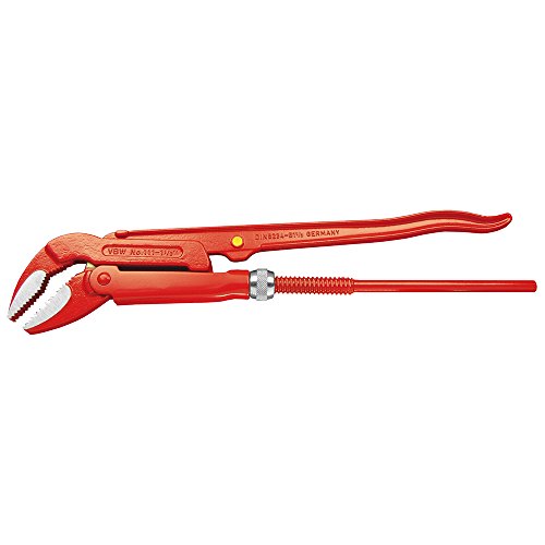 VBW 111015 Corner pipe wrench 45° 38,1mm in red lacquered/polished
