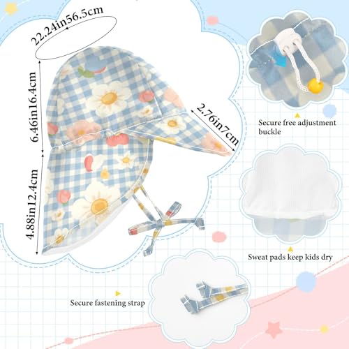 Toddler Sun Hat Baby Boys' Beach Play Hats Girl UPF 50+ Neck Flap Traveling Swim Hat4