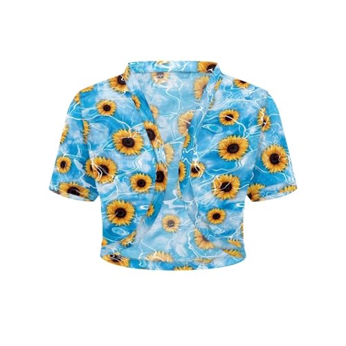 Image of Womens Short Sleeve Cardigans Lightweight Summer Cardigan Trendy Bolero Shrug Cute Floral Cardigan Sheer Bolero