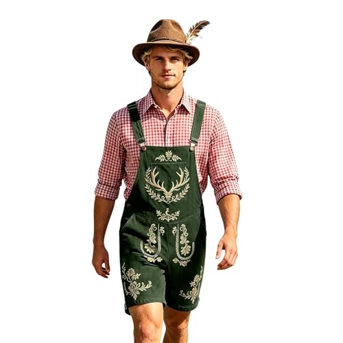 Pantalones de cuero Oktoberfest para hombre y monos casuales con tirantes festivos