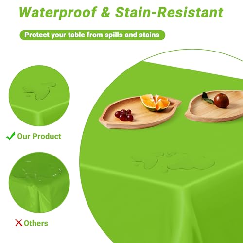 Image of QZYL 4 PCS Plastic Tablecloth, 54 x 108 Inches Waterproof Disposable Table Cloth, Spring Tablecloth of Baby Shower Football Party Decorations, Table Cover for Rectangle and Round