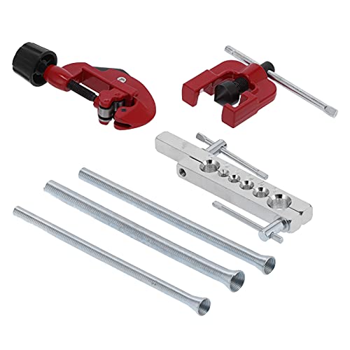 【Dimensioni】: kit di strumenti di svasatura che include kit di strumenti di svasatura da 6 pezzi, le dimensioni in pollici dello strumento di svasatura sono 3/16 pollici, 1/4 pollici, 5/16 pollici, 3/8 pollici, 1/2 pollici, 5/8 pollici.
