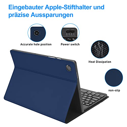 JADEMALL Tastatur Hülle Kompatibel mit Samsung Galaxy Tab A8 10.5 Zoll 2021, QWERTZ Deutsch Beleuchtete Kabellose Bluetooth Magnetische Tablet Tastatur mit Hülle – Bild 6