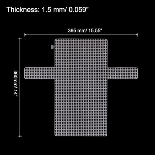 Image of MECCANIXITY 4Pcs Plastic Mesh Canvas Sheet 4 Count 36 cm / 14.2 inch for Crochet Bag Making Cross Blank Canvas for Embroidery Needlepoint, Bag, Knit Crochet Mesh, White