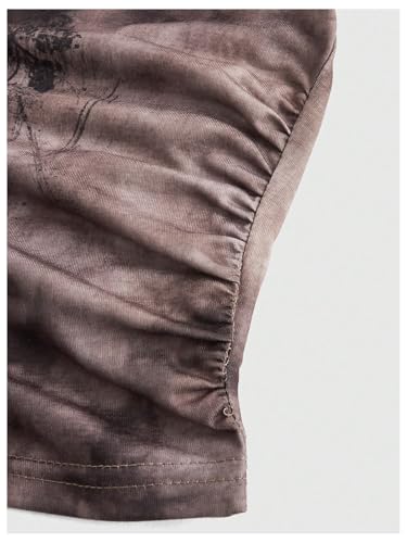 SOLY HUX Women's Y2k Graphic Halter Tops Tie Backless Rhinestone Ruched Crop Tank Top4