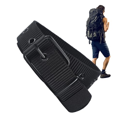 Outdoor Nylon Belt, Versatile Webbing Waist Strap, Multi-Hole Adjustable Belt, Pin Buckle Hiking Belt, Mountaineering Belt, - Main Image