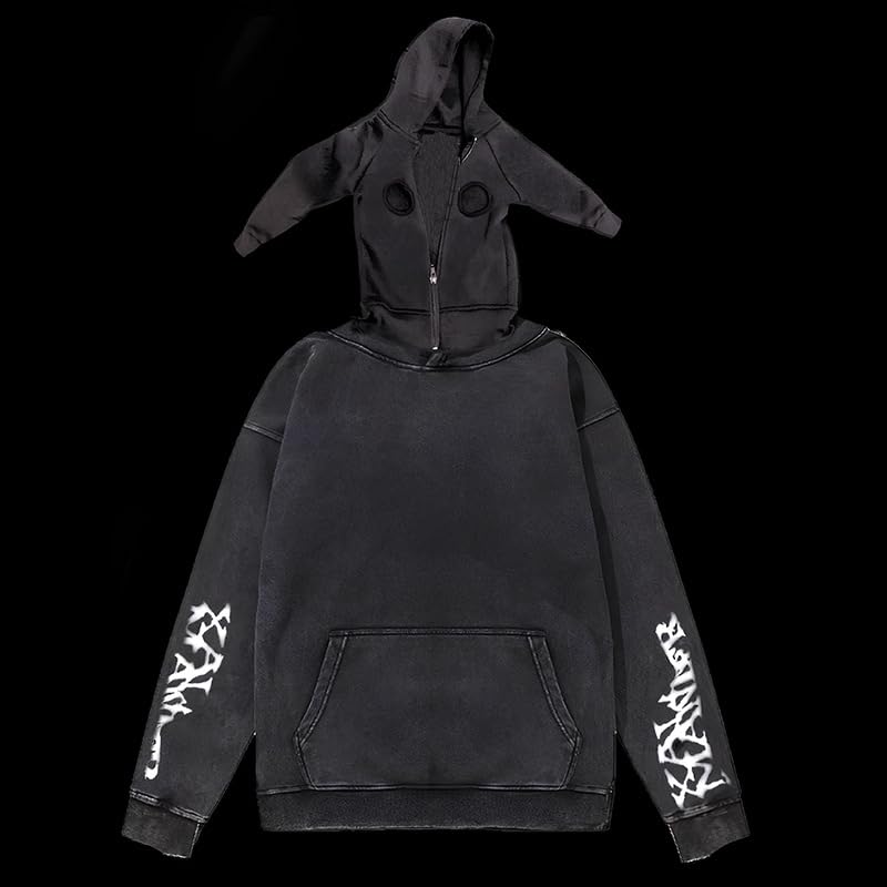 Obenie Men's letter printed Gothic style hoodie, street wear pullover, hip-hop fashion Y2K hoodie2