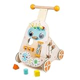 Steventoys Wooden Push Walker, Adjustable Speed Baby Push Walker Activity Center Toys,...