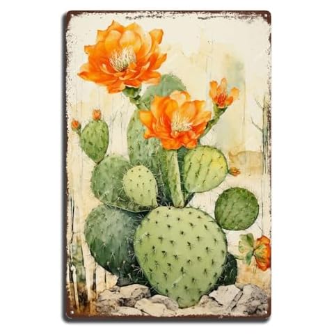 JIOBVTS Retro Cactus Aluminum Sign Cover