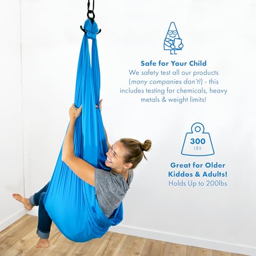 image for Harkla Sensory Swing for Kids & Adults - Holds 300lbs, Indoor Outdoor 