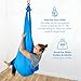 Harkla Sensory Swing for Kids & Adults - Holds 300lbs, Indoor Outdoor Sensory Swing for Hug Like Calming Effect - Double Layered Soft Fabric and Heavy Duty Hardware (Blue, 110