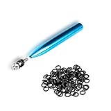 Booms Fishing WR1 Aluminum Wacky Rig Tool Kit with 110pcs Fishing O-Rings for Worms, Blue