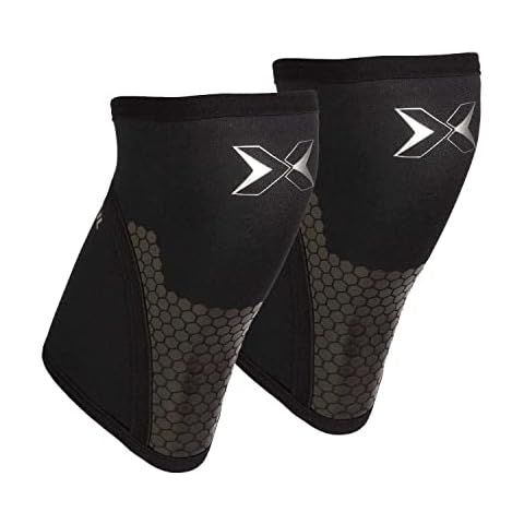PICSIL Knee Sleeves 5&7mm (1 Pair) Support & Compression for Weightlifting, Powerlifting & Cross Training, Premium Protective Knee Pads for Comfort and Safety, Women & Men (Blacknew 5mm, Small) Cover