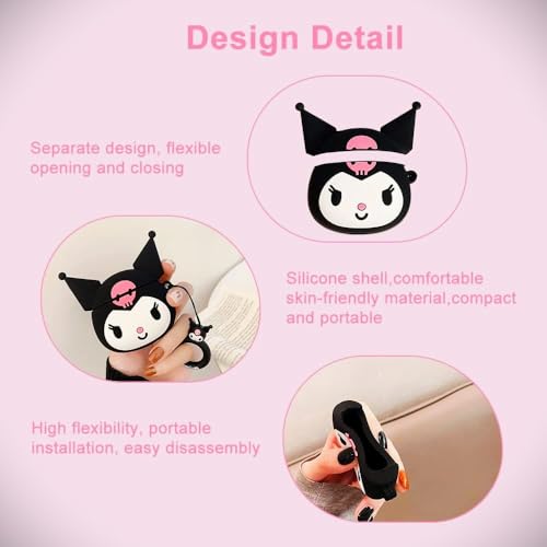 Image of Airpods 4 Cover Silicone Case (2024) Active Noise Cancellation (ANC) with Keychain Protective Case ((Black) Koromi)