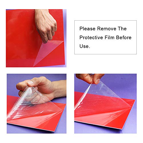 Image of Xlnt Engraving Double Color Sheet, Red /Bright White (12 inch x 24 inch x .060 inch, 6 Pieces) for Interior Signs, Badges.