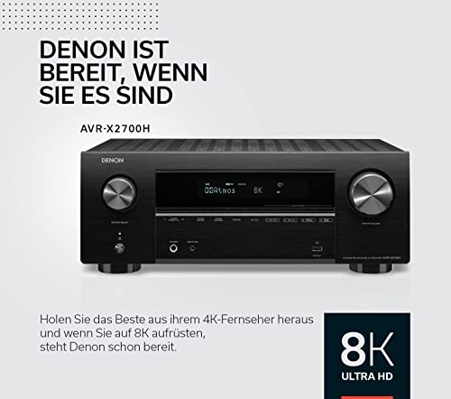 Denon AVR X2700H 7 2 Kanal AV Receiver, HiFi Verstärker, Alexa kompatibel, 6 HDMI Eingängeund 2...