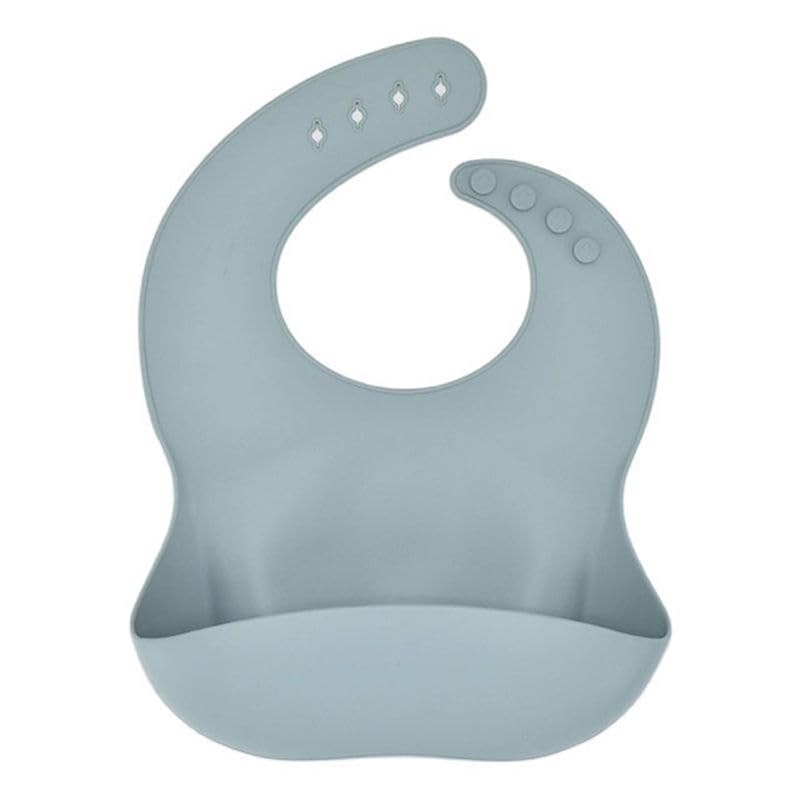 SPY KIDS® Waterproof Silicone Baby Bib – Mess-Free Feeding for Babies & Toddlers | Soft, Odor-Free, Easy to Clean | Adjustable Fit & Travel-Friendly (Ivory Blue)-image-27