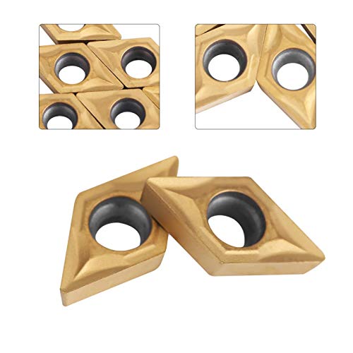 10 Pcs Insertos de Torno CNC, DCMT070204 US735 DCMT51.51 Cuchillos Inserciones CNC Carburo de Diamante Herramienta de torneado